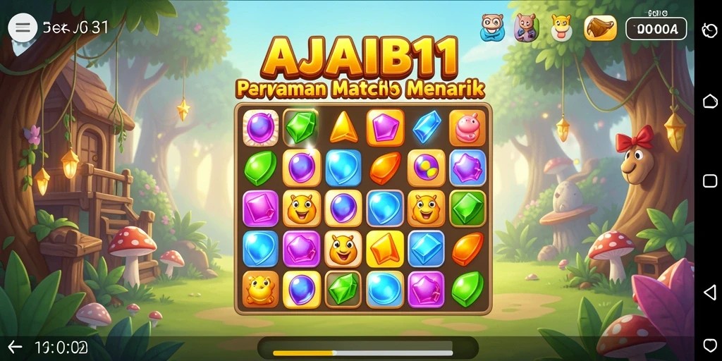 Tampilan gameplay AJAIB11 dengan berbagai tantangan Match-3 yang menarik.
