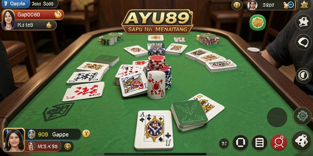 Tampilan gameplay AYU89 dengan suasana permainan Gaple yang menarik.