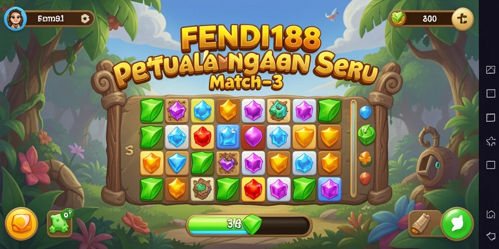 Tampilan gameplay yang menakjubkan dari FENDI188 dengan elemen Match-3.