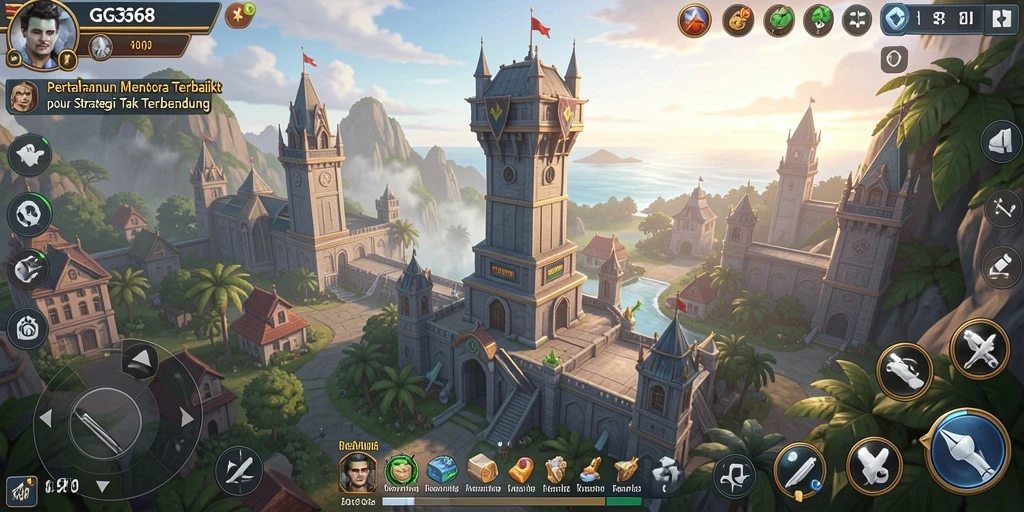 Tampilan gameplay seru dari GG368 saat mempertahankan menara.