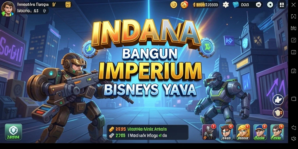 Screenshot gameplay INDAAA menampilkan pengelolaan bisnis yang seru.