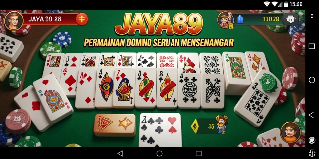 Screenshot utama JAYA89 menampilkan gameplay Domino yang seru.