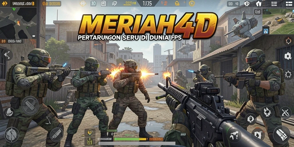 Tampilan gameplay intens di MERIAH4D dengan aksi FPS menegangkan.
