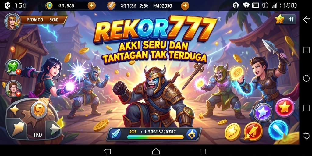 Screenshot utama menampilkan pertarungan seru dalam REKOR777 dengan karakter yang beraksi.