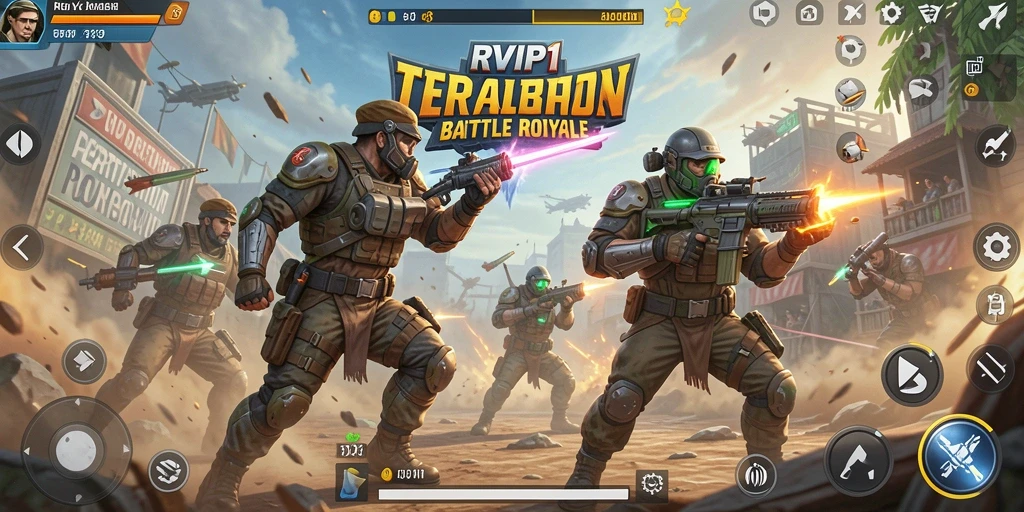 Tampilan gameplay epik dari RVIP1 dalam pertempuran Battle Royale.
